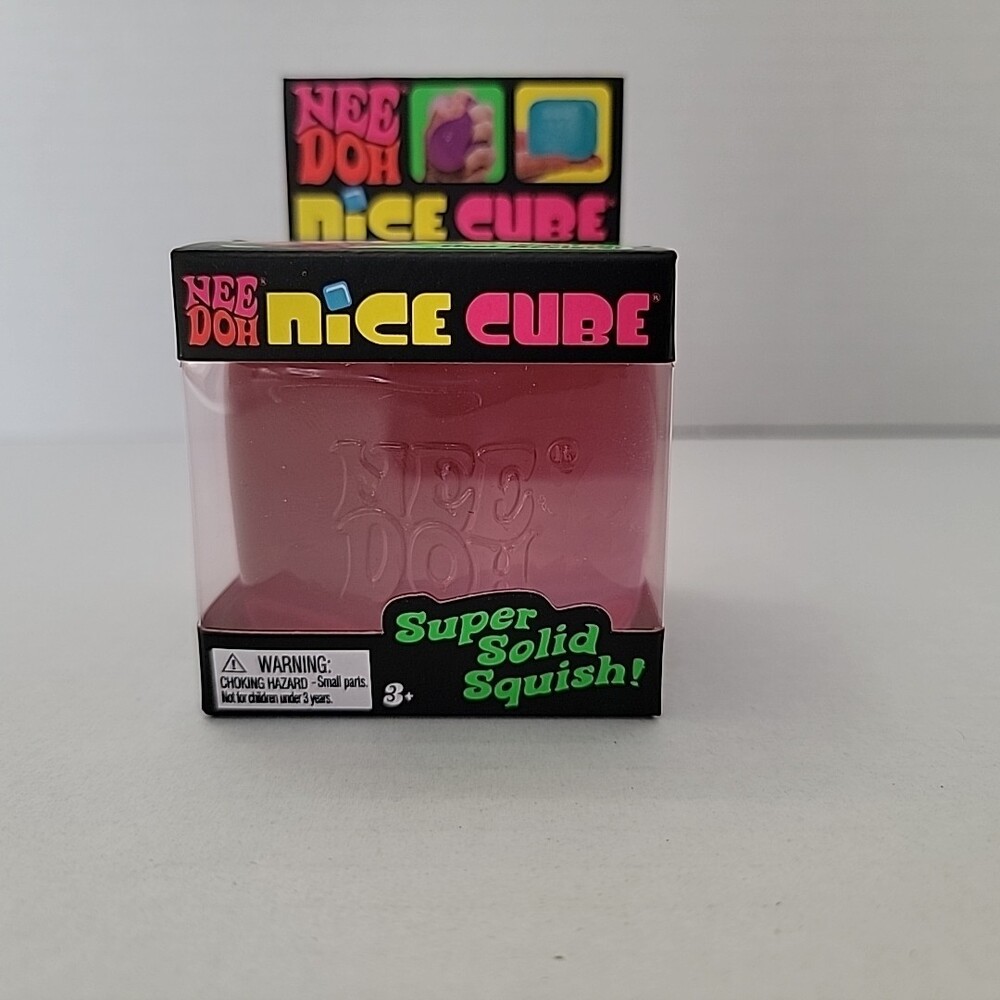 Nee Doh Nice Cube - Super Solid Squish! (Pink) - Brand New/Factory Sealed!
